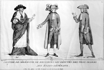 Ceremonial Costumes of the Deputies of the Trois Ordres aux Etats-Generaux, 4th May 1789 by Poulet